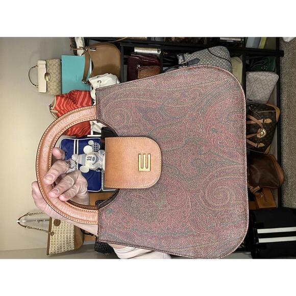 Etro Handbags - Etro Top Handle Paisley Mini Tote 1997-2003 E Logo Vintage
